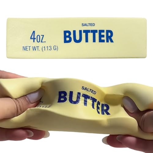New Squeeze Ball Realistic Butter Stick Soft Squeeze Toys, Upgrade Stress Relief Fidget Toys Wet Slow Rebound Stress Relief Toy，Slow Rebound Cute Butter Squeeze Stress Balls (Beige)