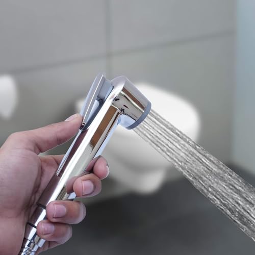 Image of MHS High Pressure Jet Spray for Toilet | Health Faucet Set with Hand Shower Gun & 1M SS Hose Pipe | Bathroom Toilet Jet Spray for Hygiene Cleaning | Toilet Gun for Western Toilet (Rubit Abs)