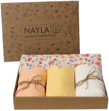Nayla Muselinas Bebe Algodon 120x120 y 65x65-100% Organico con Ga...