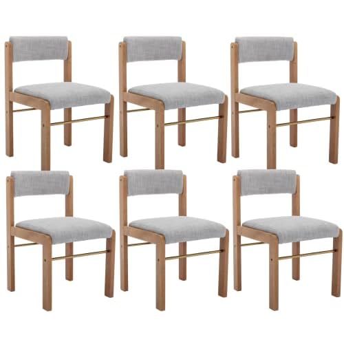 CIMOTA Faux Leather Dining Chairs Set of 2, Mid Century Modern Upholstered Dining Room Chairs with Wood Frame/Adjustable Back for Kitchen, PU Brown