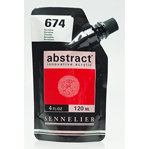 Sennelier Abstract Acrylic Paint Pouch, 4.05 Fl Oz (Pack of 1), Vermilion