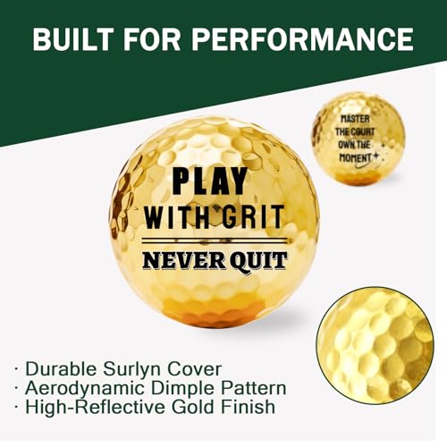Gold Golf Balls with Quotes