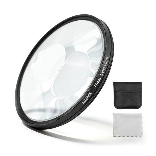 KOJAES Prism Lens 77mm Vortex Filter- Creative Bokeh Swirl Effect Lens Filter for Dreamy Portraits and Night Photography