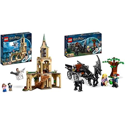 LEGO 76401 Harry Potter Hogwarts: Sirius’ Rettung Spielzeug-Set aus der Gefangene von Askaban, Schloss Erweiterung mit Seidenschnabel & 76400 Harry Potter Hogwarts Kutsche mit Thestralen Cover