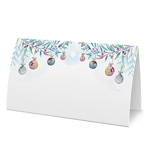 FZ-a101 Christmas Food Tent Labels (25 pack) - Table Place Cards, Perfect for Banquet, Buffet Food Label, Christmas Party