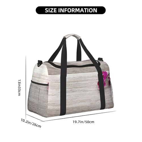Sac de week-end imprimé orchidée noir en taille unique pour le voyage des femmes - 3