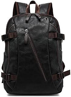 Mochila Masculina Executiva Antifurto Impermeável, Detalhes em Couro Legítimo, Mochila de Grande, capacidade 35L (preto + marrom)