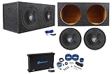 Rockville W15K5S4 Bundle: (2) 15' 2000W Peak/500W RMS 4-Ohm Subwoofers, dB14 Mono Amp 4000W Peak/1000W RMS, RWK41 4-AWG Wiring Kit, RD15 Dual 15' Sealed Enclosure, 6-Items