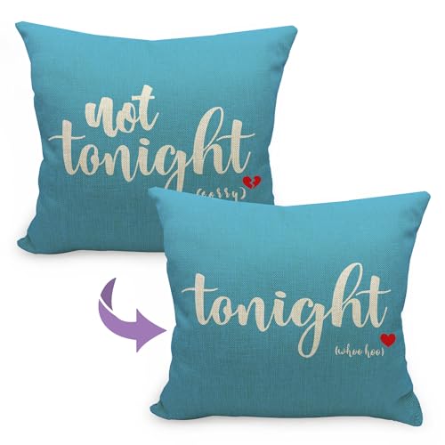 Mancheng-zi Pillow Cover, Bachelorette & Bridal Shower Gifts, Wedding Gifts, Funny Throw Pillows for Bedroom (Blue, 18x18)