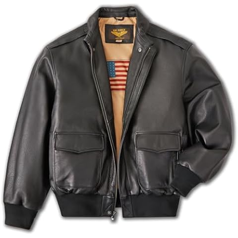 Landing Leathers Men Air Force A-2 Goatskin Leather Flight Bomber Jacket (Also available in Big & Tall) Cover