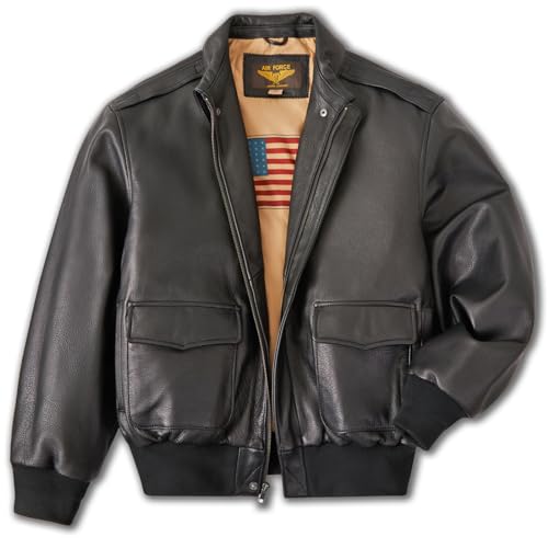 Landing Leathers Men Air Force A-2 Goatskin Leather Flight Bomber Jacket (Also available in Big & Tall)