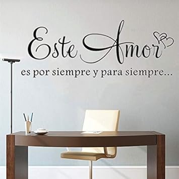Blour Cet Amour Est Pour Toujours Espagnol Citation Sticker Mural Personnalise Vinyle Mur Art Autocollant Decor A La Maison Salon Decoration Decalcomanies Ru106 Amazon Fr Bebe Et Puericulture