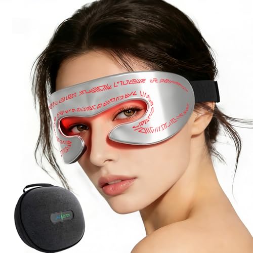 Red Light Therapy for Face, 660nm 850nm Eye Mask with Dual-Chip 48 LEDs, Infrared Red Light Therapy for Eyes, 3 Modes Portable Infrared Light Therapy Mask and LED Face Mask Device for Relax, Jet Lag.