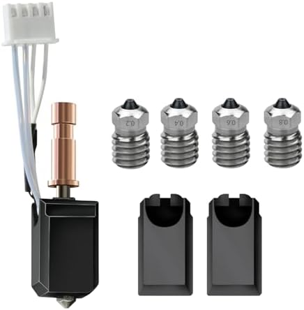 Upgraded Kobra S1 Ceramic Hotend Kit,24V 48W Rapid Heating Print Head Hot End High Thermal Conductivity with 0.2/0.4/0.6/0.8mm Bimetal Nozzle for Anycubic Kobra S1 Combo/ACE Pro