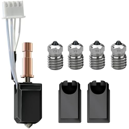 Upgraded Kobra S1 Ceramic Hotend Kit,24V 48W Rapid Heating Print Head Hot End High Thermal Conductivity with 0.2/0.4/0.6/0.8mm Bimetal Nozzle for Anycubic Kobra S1 Combo/ACE Pro