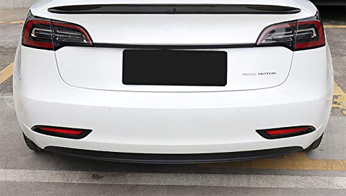 Kadore For 2018-2021 2022 Tesla Model 3 Carbon Fiber Style Rear Fog Lights Lamps Cover Trim (Not Fit Any Other Tesla Model) 2-Pc #TOP2