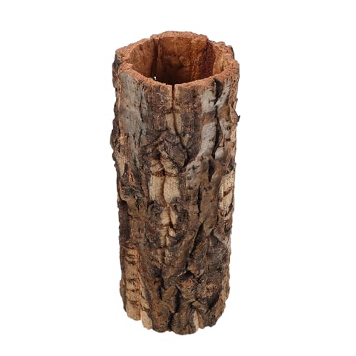 Veemoon Natural Tree Trunk Reptile Hide Cave Reptile & Amphibian Habitat Hideouts Natural Cork Bark Tree Trunk Terrarium Log Cave Wood Climbing Hide for Gecko Snakes Hermit Crabs Frog, 3. 14×7. 8"