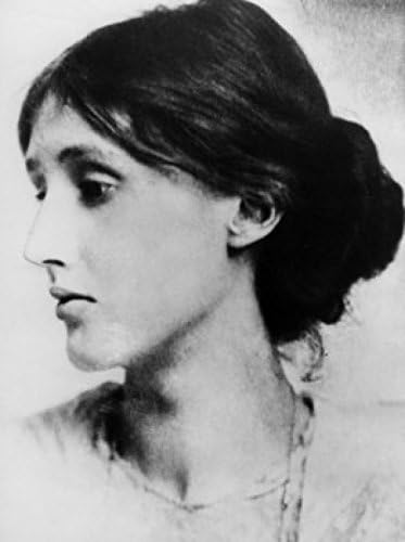 Black and white side profile portrait of Virginia Woolf