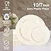 U-QE 60PCS Ivory Plastic Plates - Beaded Ivory Plates Disposable Heavy Duty - Perfect for Party, Baby Shower, Wedding, Birthday - Include 30PCS 10inch Dinner Plate & 30PCS 7inch Dessert Plate