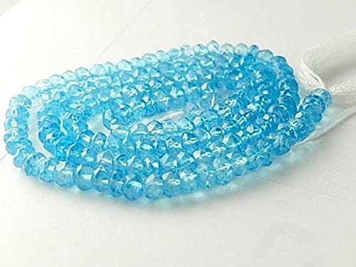 Quartz bleu ciel facetté de 4mm en fil de 13" pour joaillerie de prestige