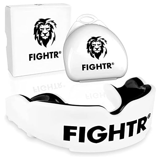 FIGHTR® Premium Mundschutz - ideale Atmung & leicht Anpassbar | Sport Zahnschutz für Boxen, MMA, Muay Thai, Hockey & Kampfsport | inkl. Hygiene Box (Weiß)