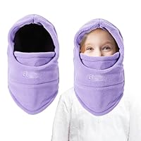 AYPOW Kids Winter Thermal Fleece Balaclava, Multifunctional Windproof Adjustable Face Cover Ski Mask, Warm Fleece Hat Cap Hood Neck Warmer Scarf for Boys Girls Cycling Skating Hiking Outdoor Sports