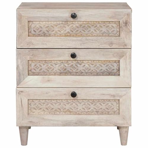 Table de chevet blanche avec 3 tiroirs pour optimiser le rangement - 5