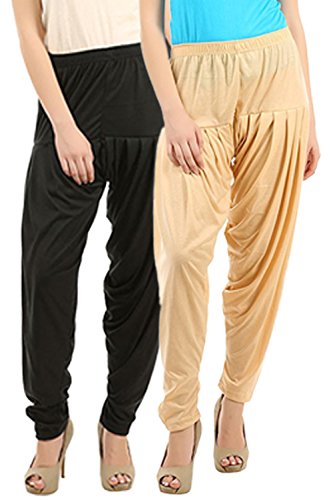 Image of Buy That Trendz Womens Patiala Pants Combo Pack of 2 Viscose Dhoti Patiyala Salwar Harem Bottoms Pants