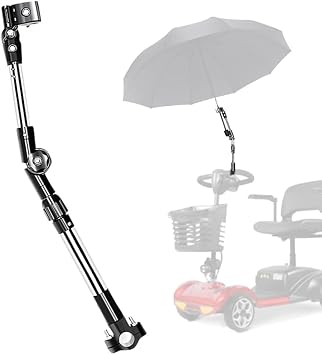 Elderly Mobility Scooter Umbrella Holder, Universal Wheelchair Grip Mount Stand Adjustable Stretch Bracket Accessories