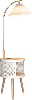 Floor Lamp with Table Storage Stand Standing Lamps Wireless Charging Station Pole Lamp Living Room Tall Lamp Floor Light