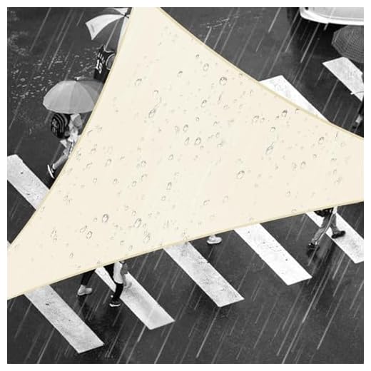 Shade&Beyond Sonnensegel Wasserdicht 1.5x1.5x2m Dreieckig Maßgefertigtes PES Segeltuch Sonnenschutz mit Seilen fur Balkon, Garten,Terrassenüberdachung, Creme