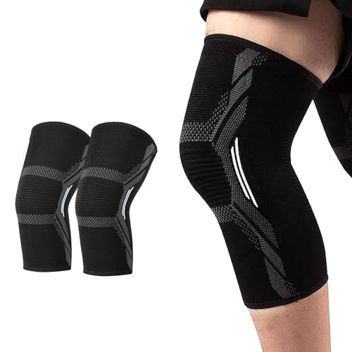 MILAIUN 2 Rodilleras Unisex, Rodillera para Deportes, Rodilleras Gym Correr, Rodilleras Menisco y ligamento para Baloncesto, Ciclismo, Fútbol, Gimnasio, Voleibol (Blanco-XL)