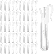 JJUNW 50 PCS Plastic Curtain Hooks, Adjustable Pinch Pleat Hooks for Pleated Drapes Ratchet System Pinch Pleat Curtain Hooks for Window Curtain, Door Curtain, Shower Curtain