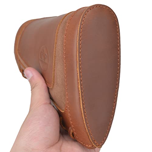 Full Leather Hunting Gun Buttstock, Rifle Ammo Holder Pouches Universal Fit (Brown, .357 .30-30 .38) #TOP2