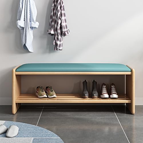 Banc à chaussures avec coussin confortable et étagère de rangement - 6