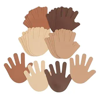 Colorations Colors Like Me Hand Shapes – Set of 24 - People Cutout, Skin Tone & Color, Multicultural Paper, Classroom Decorations, Arts & Crafts