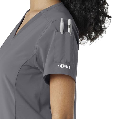 Carhartt Force Cross-Flex Women's Knit Panel Scrub Top, Pewter, M by Carhartt - Used condition - Image 7
