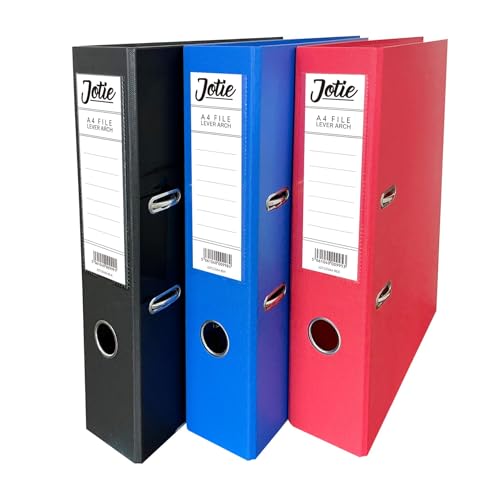 Set of 3 A4 Lever Arch Files for Paperwork A4 Folders with 70mm Spine, Thumb Ring & Elegant Anti-Spill Cover | Large Ring Binders | File Storage & Office Supplies Assorted Colours