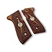 Zib Grips for Beretta 92 & M9 Series – Custom Wood Pistol Grips, Accessories Compatible with 92FS, 92F, 92A1, M9A1, 96, Centurion, Elite Models (Zib | Classical - Metal Logo - Brown)
