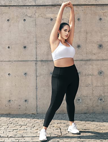 Yvette Sports Bra High Impact Adjustable Criss Cross Back, Full Support For Large Bust No Bounce, Sky Blue #TOP7