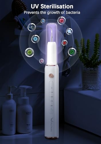 Wrischan Zahnsteinentferner, Zahnreiniger für Haustiere, Hund Zahnreinigung Kit, 5 einstellbare Modi 4 austauschbare Köpfe, Katzen Zahnreinigung Tools, Hund Zahnreinigung Set mit LED-Licht