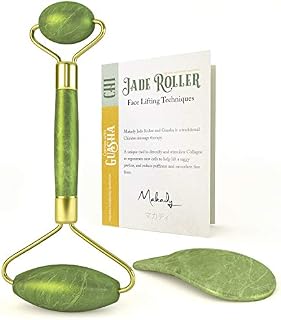 Makady Natural Jade Roller– Gua Sha – Lymphatic Drainage Tool for Face, Neck