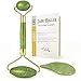 Natural 2 in 1 Jade Roller For Face - Gua Sha Scraping - Aging Wrinkles, Puffiness Facial Skin Massager Treatment Therapy - Premium Authentic Himalayan Jade Stone - Include Bag
