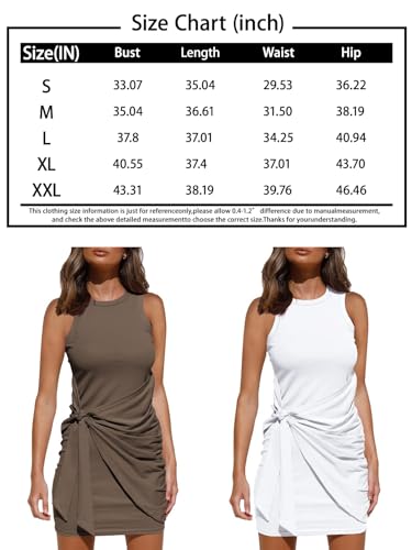 Lillusory Summer Dresses For Women 2024 Spring White Mini Dress Beach Graduation Bachelorette Outfits Casual Cute Sleeveless Bodycon Trendy Short Dress Linen Halter Clothes White thumb #5