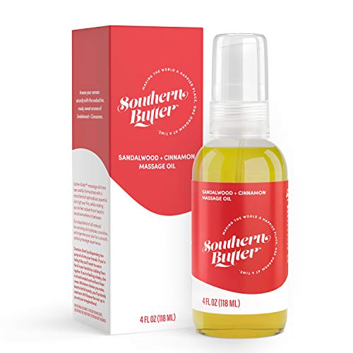 Southern Butter All-Natural Intimate Massage Oil, Sandalwood And Cinnamon, 4-Ounce Bottle #TOP1