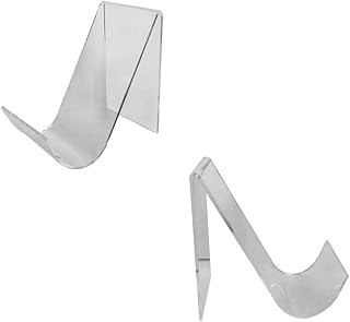 MH GLOBAL Set of 2 Pieces 5 in Height Crystal Clear Acrylic Book Clutch Bag Easel Literature Holder Rack Stand