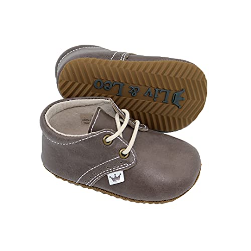 Liv & Leo Baby Toddler Boy Girl Oxford Lace Up Crib First Walking Shoes - Genuine Leather4