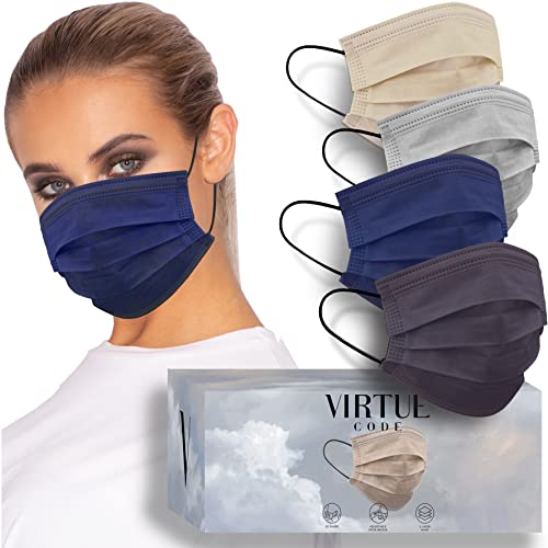 image for VIRTUE CODE Support Face Masks - Soft 3 Ply Comfort Face Masks, Colorf