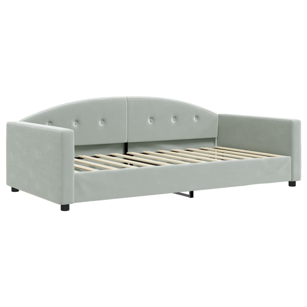 Velluto Trasformabile 2 in 1 Divano Letto Grigio Chiaro 100x200 cm