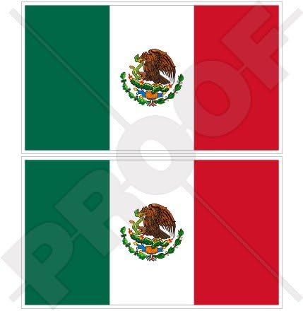 Miniatura 1 de Pegatinas de vinilo para parachoques de 3 pulgadas (2.953 in) con bandera mexicana de México x2
